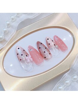 ネイルポット(Nail Pot)/ドット リボン ワンホンネイル