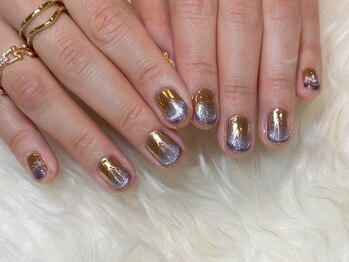 ワンアンドオンリー(One&Only)/マグネットグラデ×ミラーネイル