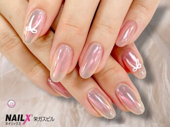 うるうるオーロラ×リボンネイル