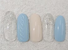 リノ ネイル(Rino nail)/2月新作水色ニット802e1