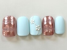 ネイルメゾン 天神店(NAIL MAISON)/ピンクミラーマット¥8000