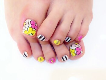 ネイルコレクション ピンク(Nail Collection Pink)/フットジェル付放題/手描き