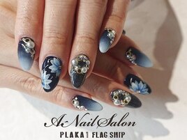 20/12/25　ブルーフラワーnail