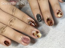 ソロルル ネイル(Sororuru Nail)/べっ甲フラワーデザイン