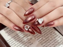 ワンホンネイル 新宿(Rumi Nail)/レッド/長さ出し/冬ネイル