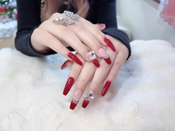 10本チップ長さ出し+アート付き