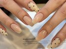 ドットネイル イエロー ベージュ