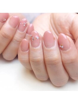 ピオニーネイル(peony nail)/ビジューネックレス