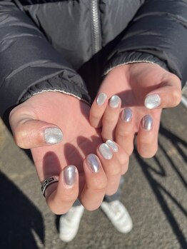 オーク アイラッシュアンドネイル たまプラーザ(OAK)/マグネット×ミラーネイル