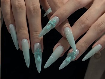 サリーネイルラボ(Sully Nail Lab)/2XLロング、クロムパーツつけ