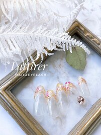 春色フラワーフレンチネイル