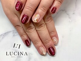 Hー232上品ボルドーシェルネイル