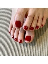 リファインネイル(refinenail)/赤ワンカラーネイル