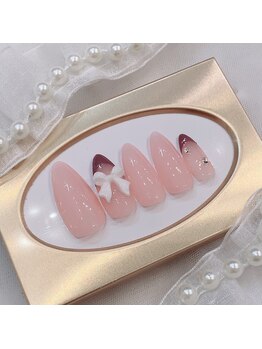 ネイルポット(Nail Pot)/リボン フレンチ ワンホン