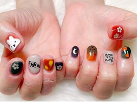 手描きアートキャラクターネイル