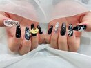 推しネイル　ブラックネイル