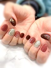 ハーティーネイル hearty nail 溝の口店/くすみピンク/ラメ/ホログラム