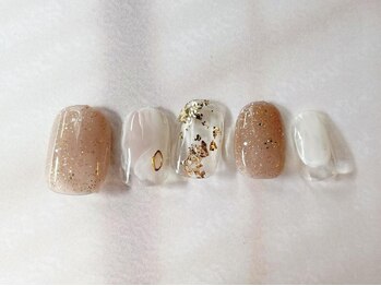 アイネイルズ 梅田店(I nails)/くすみピンクゴールドラメ¥7700
