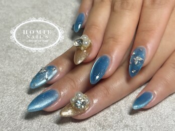 ホーミーネイルズ アットオフザリップパーク(HOMIE Nails at off the Lip park)/マグネットビジューネイル