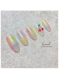 さくらんぼ×ネオンチェック