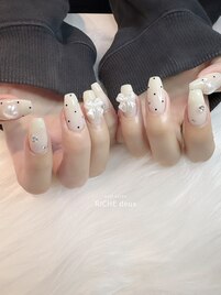 ミルクホワイト×パールリボン