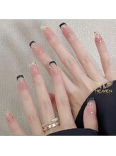 ヘブン ネイル 鶯谷(HEAVEN Nail)/Black French Tips Nails