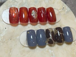 秋色ニュアンス定額ネイル