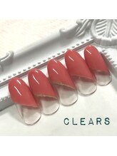 ビューティーネイルサロン クリアーズ(Clears)/斜めフレンチラメラインネイル