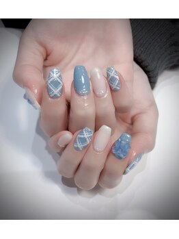 クリスタルネイルサロン(Crystal Nail)/チェック柄ネイル