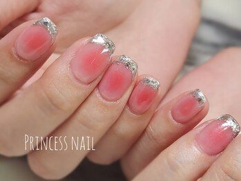 プリンセスネイル(Princess nail)/ガラスフレンチ×チーク12800