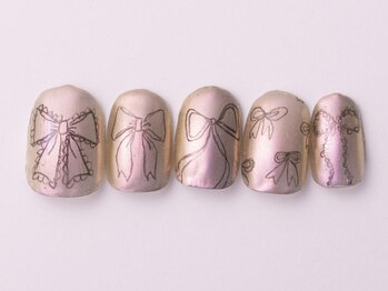 ジェミーネイル エビス(Jemiy nail ebisu)/ミラーリボンアート9700yen