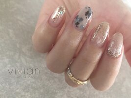 ダルメシアン柄　ネイル