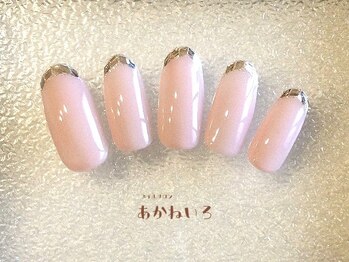 ネイルサロン あかねいろ/春ガラスフレンチ 大人シンプル