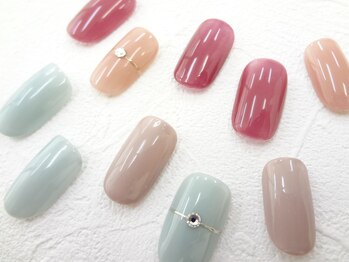 ネイルサロン クイール 小山店(NAIL SALON QUILL)/2色ワンカラー×リングネイル