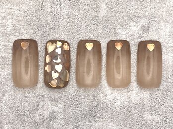 テンプテーション ネイル スタジオ(Temptation nail studio)/定額／ブラウンハートカプセル