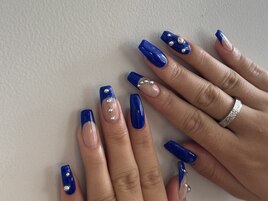 青フレンチネイル　担当:akari