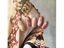 レイネイル レイアイ レイエステティック 扶桑店/ピンク×ベージュミラーネイル