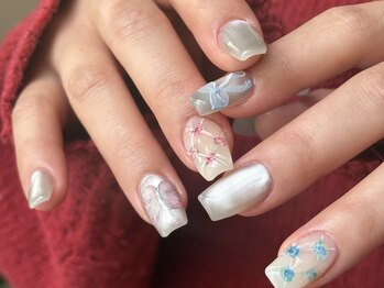 ミニョン 北堀江(mignon)/春のグレーネイル