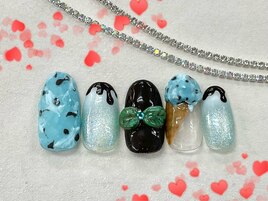 バレンタインネイル