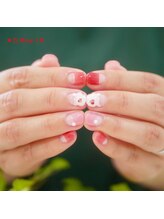 たゆ ネイル(たゆnail)/赤キュートフレンチ