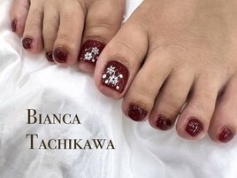 秋冬フットネイル