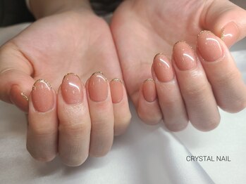 ワンカラー×先端ラメライン