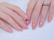 幻之花ネイル/ワンカラーストーンランダム置き