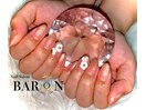 ホワイトフラワーネイル