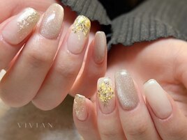 ミモザ　フラワーネイル