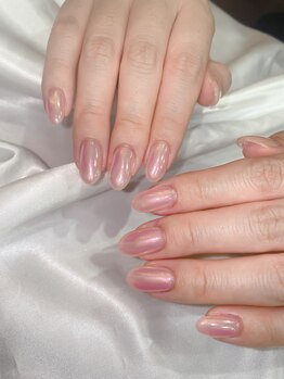 エクラ(eclat)/ピンクオーロラミラーネイル☆