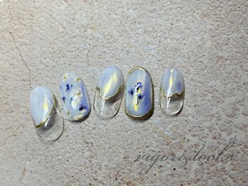 ヴィガー アンド ルックス 白金 目黒(Vigor&Looks)/押し花ネイル　くすみブルー