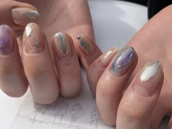 ファンクションネイルズ 表参道 原宿(FUNCTION NAILS)/インク/シルバー/ニュアンス
