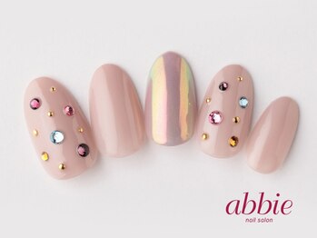 ネイルサロン アビー 宮益坂店(abbie)/カラフルストーンドット¥10483