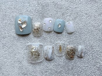 ネイルサロン ジョアアンジェ 天王寺店(joie ange)/フット　クリア　ビジュー　